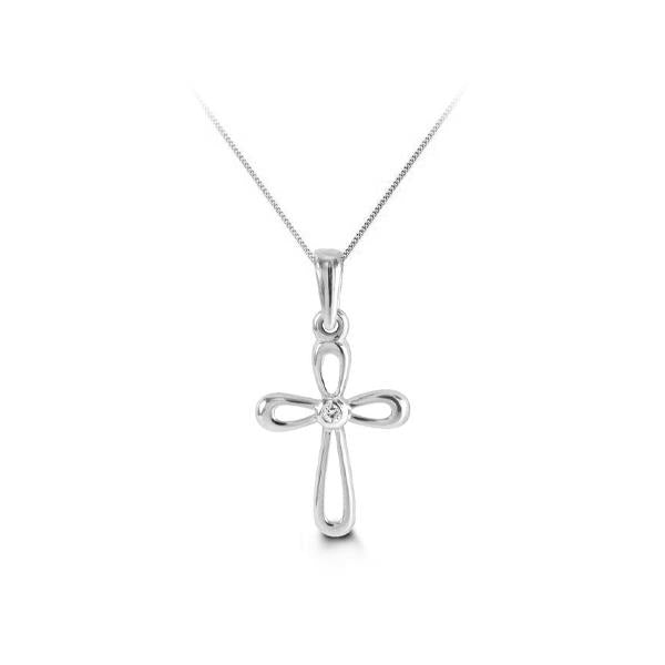 Gold Cross Pendant with Cubic Zirconia (38211)