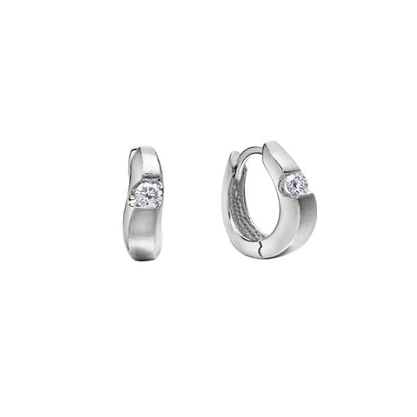 Diamond Solitaire Huggie Earrings .25ct (38544)