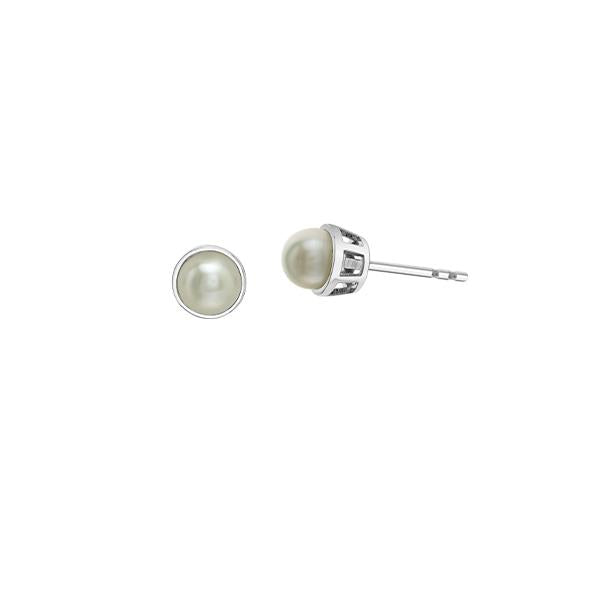 Genuine Pearl Birthstone Stud Earrings (38868)