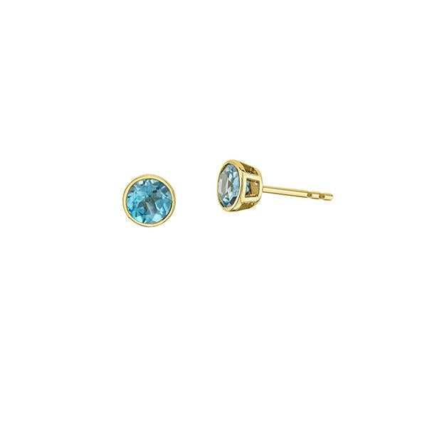 Genuine Blue Topaz Birthstone Earrings (38929)