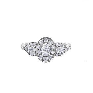 Diamond Oval and Pear Engagement Ring (33418)