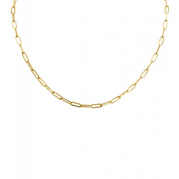 Gold Paperclip Link Necklace 3mm 16 inch 10 Karat (35626)