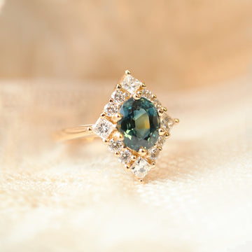 Teal Sapphire Custom Ring