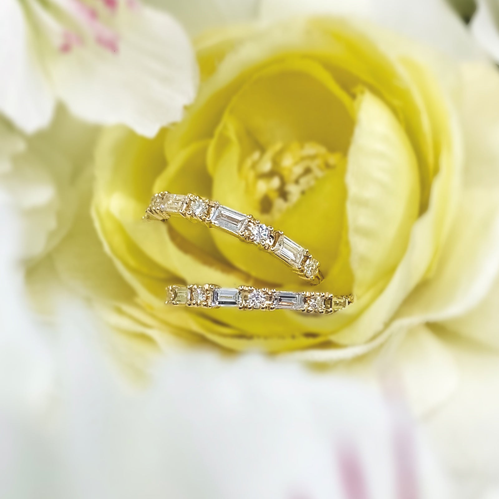 Baguette Diamond Bands Custom Rings