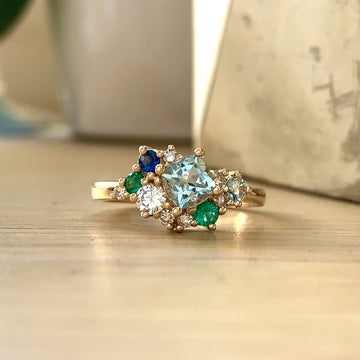Colourful Cluster Custom Ring