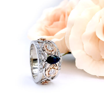 Sapphire Rose Ring