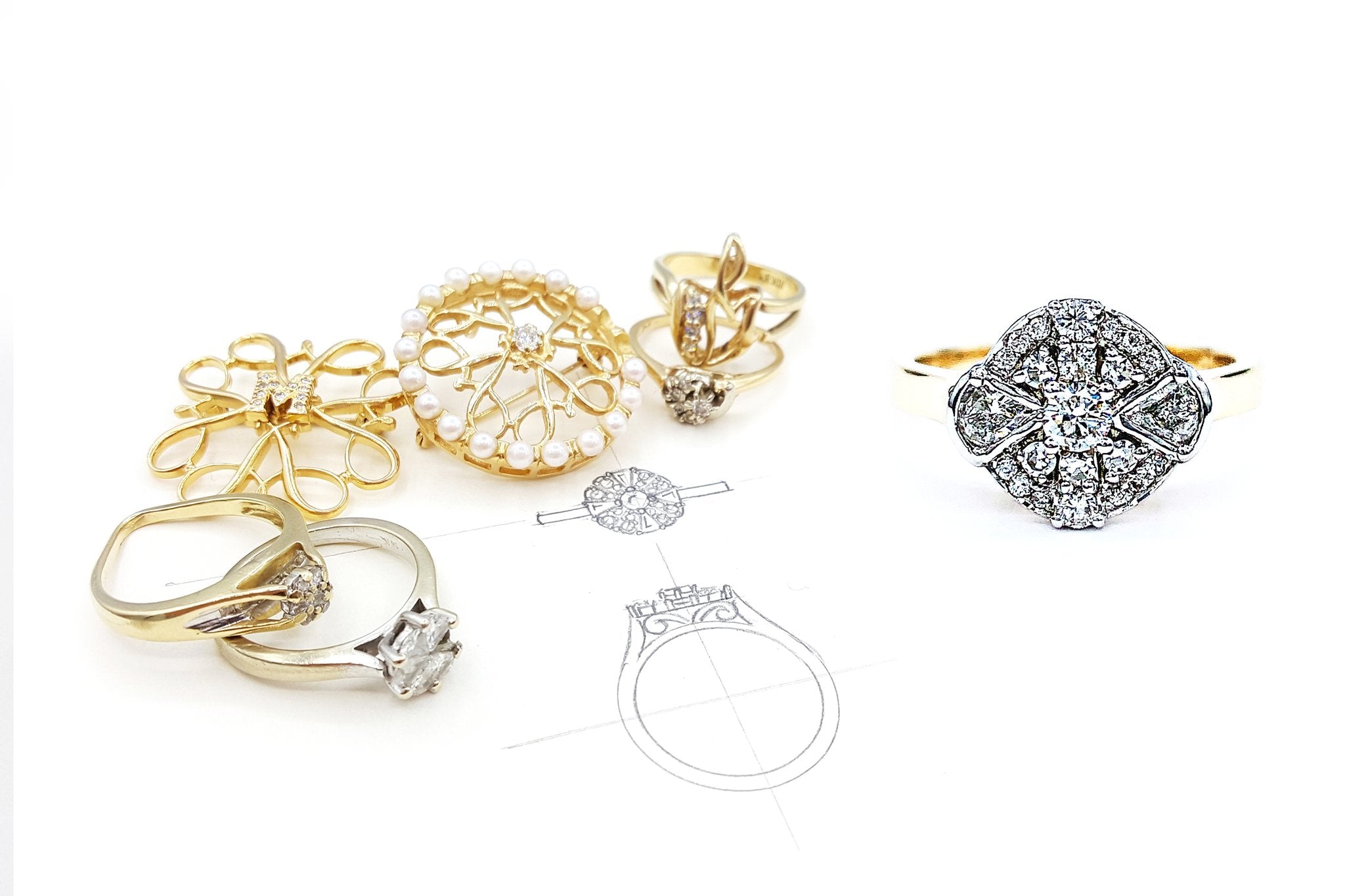Custom Cut Cluster Ring
