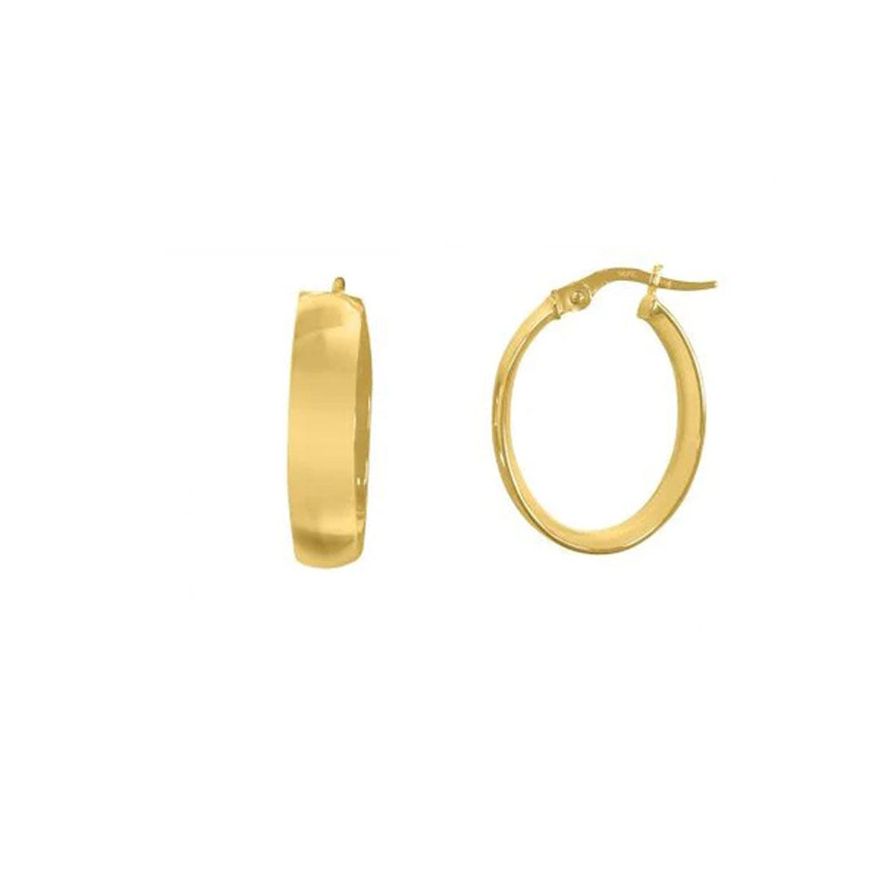 Gold Oval Hoop Earrings (36176)