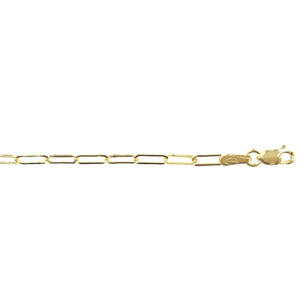 Gold Paperclip Bracelet 7.5in (36679)