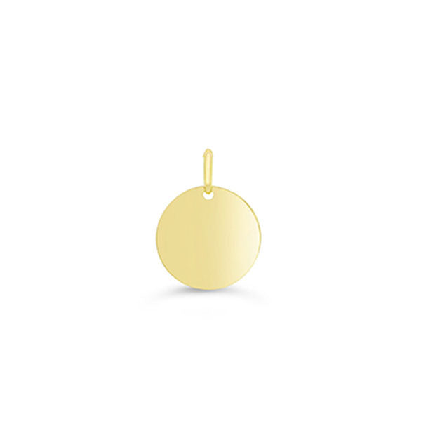 Gold Round Disc Charm Small - 14.5mm Diameter (37420)
