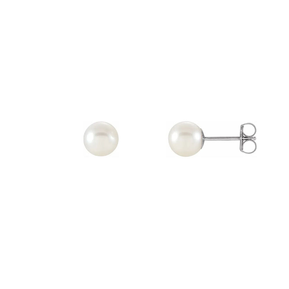 Genuine Pearl Stud Earrings 6-6.5mm (37794)