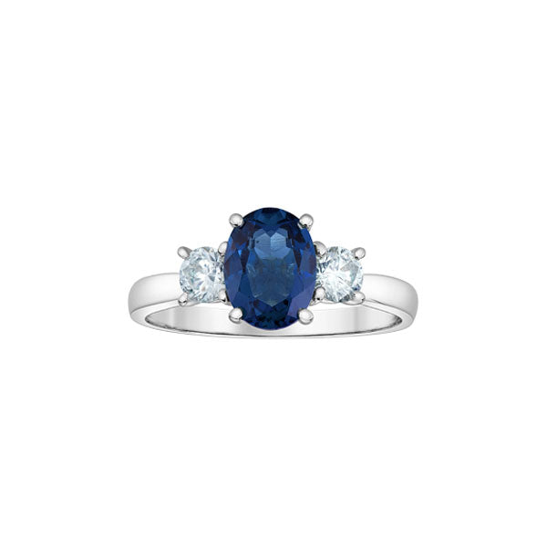 Lab Grown Sapphire and Diamond Ring (39798)