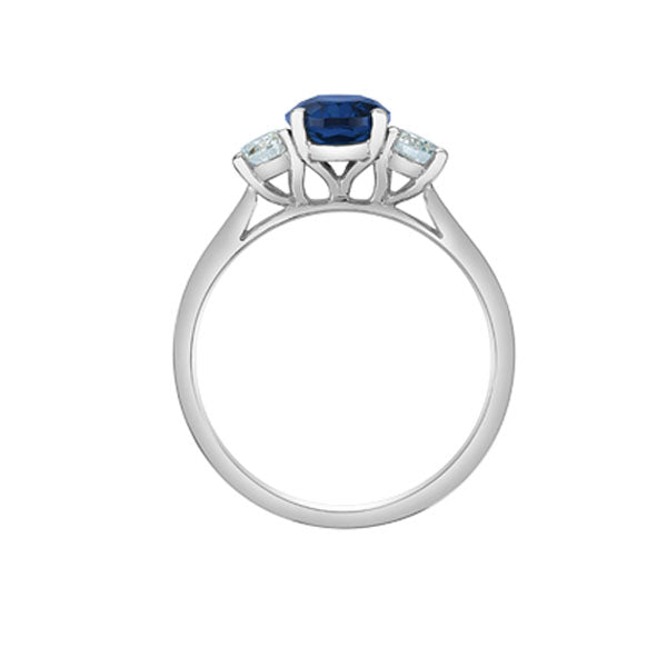 Lab Grown Sapphire and Diamond Ring (39798)
