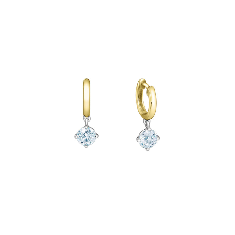 Diamond Drop Hoop Earrings - LG 1.00ct (39805)