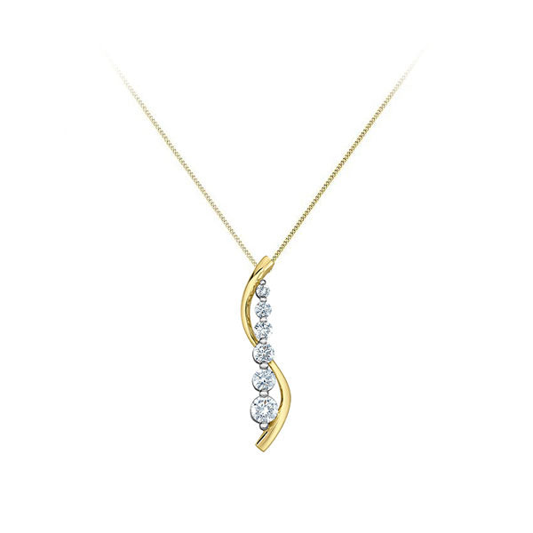 Diamond Vertical Bar Pendant - LG 1.00ct (39989)