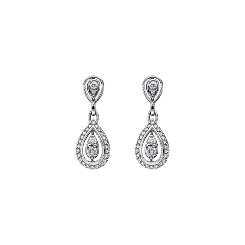 Diamond Halo Pear Drop Studs 1.00ct (40115)