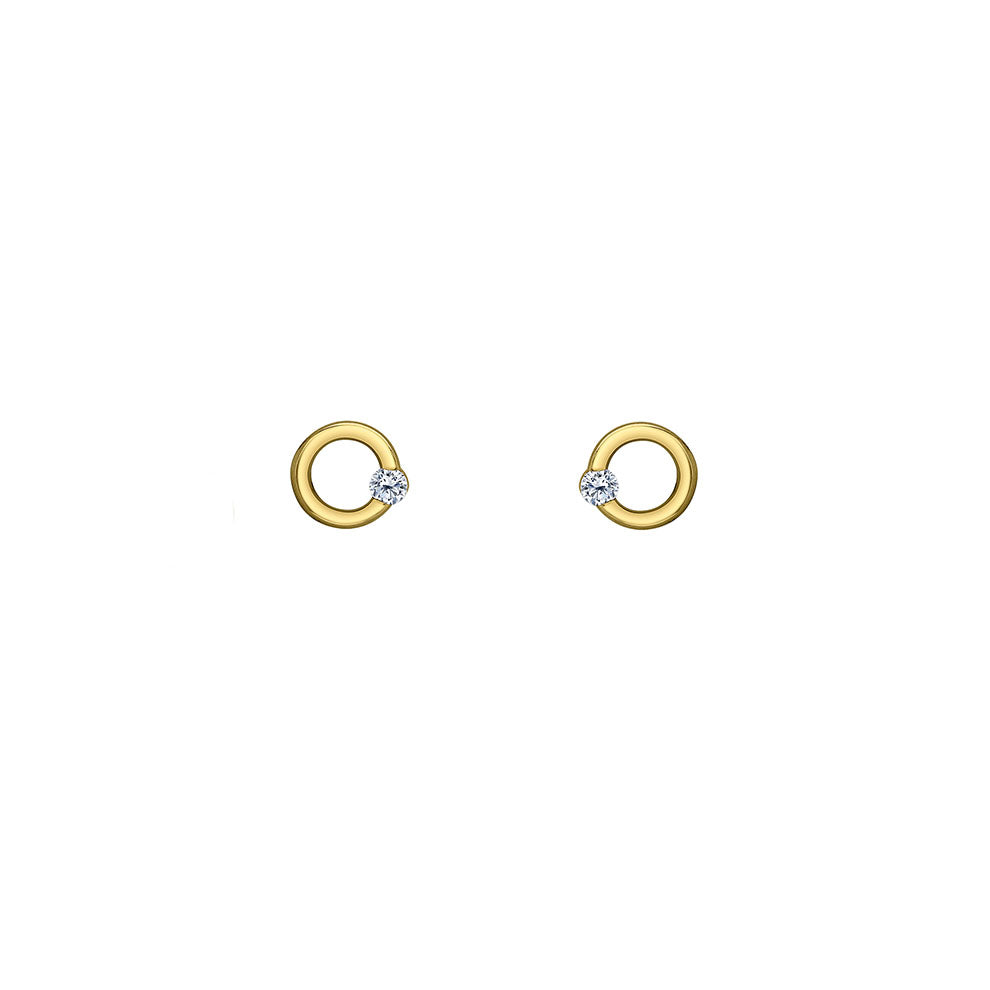 Canadian Diamond Circle Stud Earrings .10ct (40349)