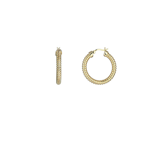 Sterling Silver and Yellow Gold Plated Twist Hoops (40599)