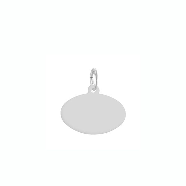 Sterling Silver Horizontal Oval Disc Pendant (40623)