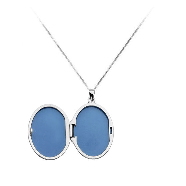 Sterling Silver Oval Patterned Locket (40642)