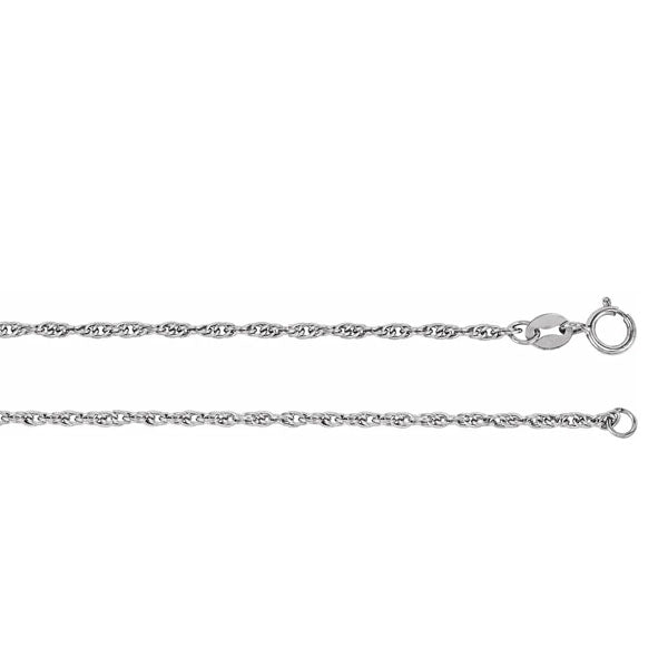 White Gold Rope Bracelet 8in (40718)