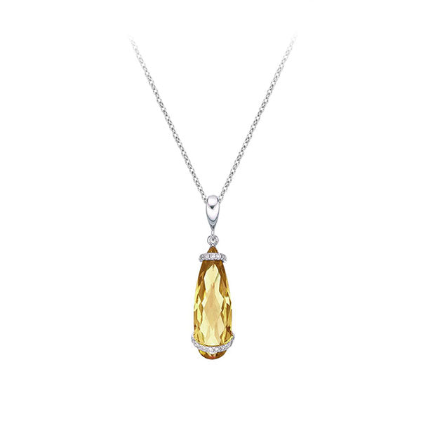 Genuine Citrine and Diamond Pendant .035ct (40720)