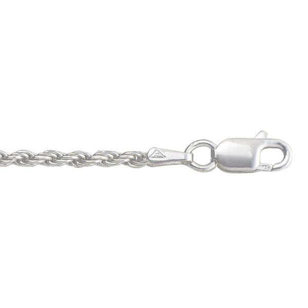 Sterling Silver Rope Anklet 10.25in (40762)