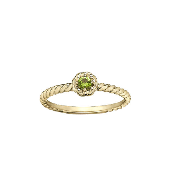 Genuine Peridot Twist Ring (40777)