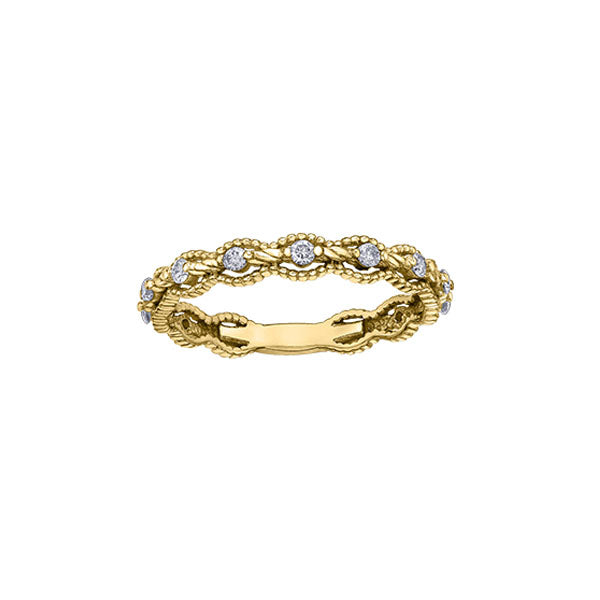 Diamond Accented Milgrain Band .20ct (41073)