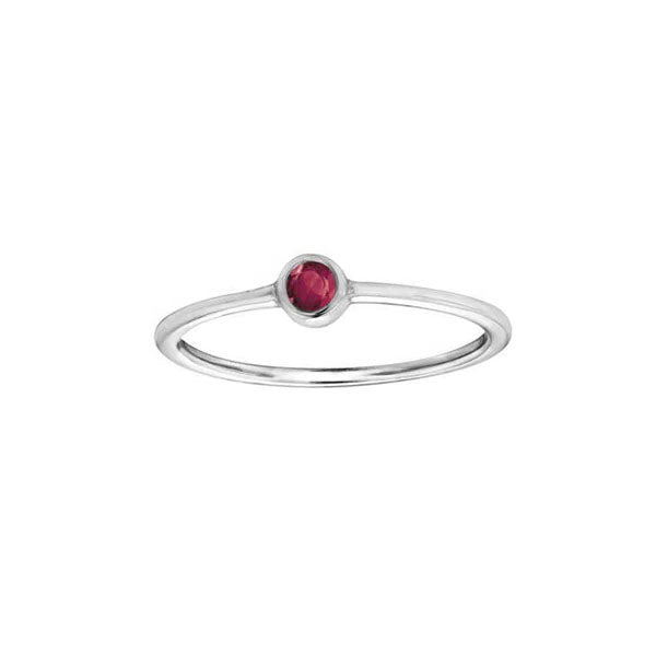 Genuine Ruby Birthstone Stackable Ring (29472)