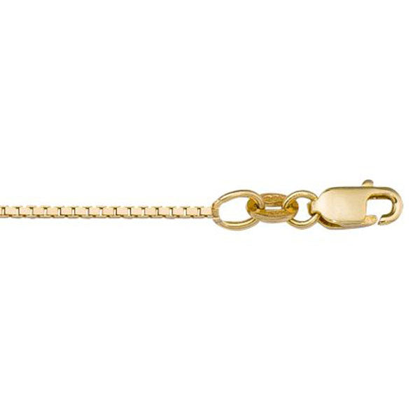 Gold Solid Box Link Anklet 1.2mm 10in (34495)