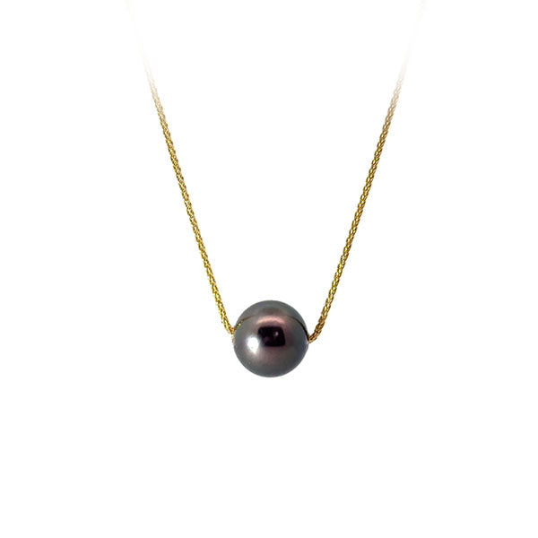Genuine Tahitian Pearl Slider Necklace (34043)