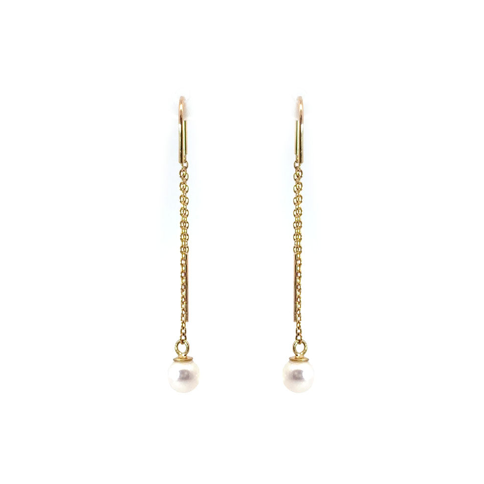 Genuine Pearl Threader Earrings (37814)