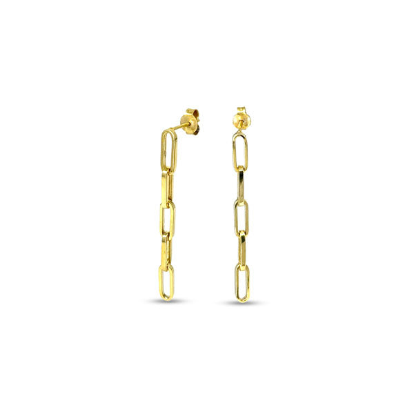 Gold Paperclip Link Drop Earrings (37871)