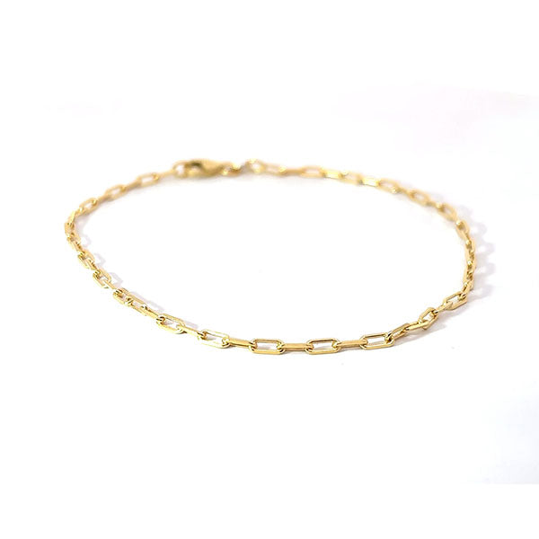 Gold Knife Edge Paperclip Bracelet 7.5in (38495)