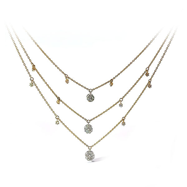 Diamond 3-Layered Drop Necklace .50ct (38877)