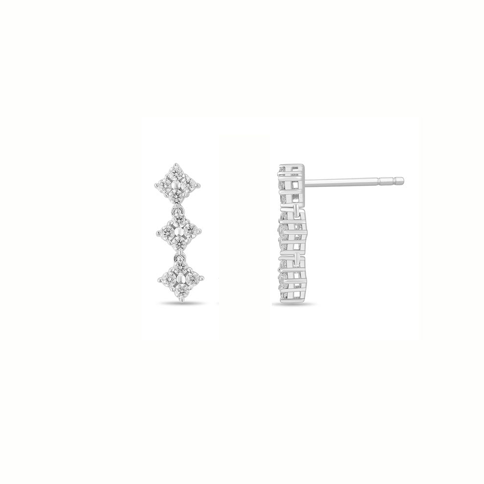 Diamond 3-Teir Drop Stud Earrings .50ct (40272)