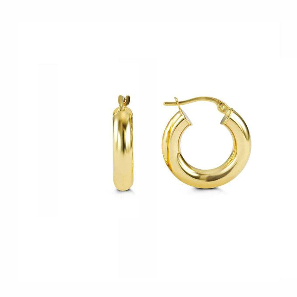 Gold Round Tube Hoops 18mm (39201)