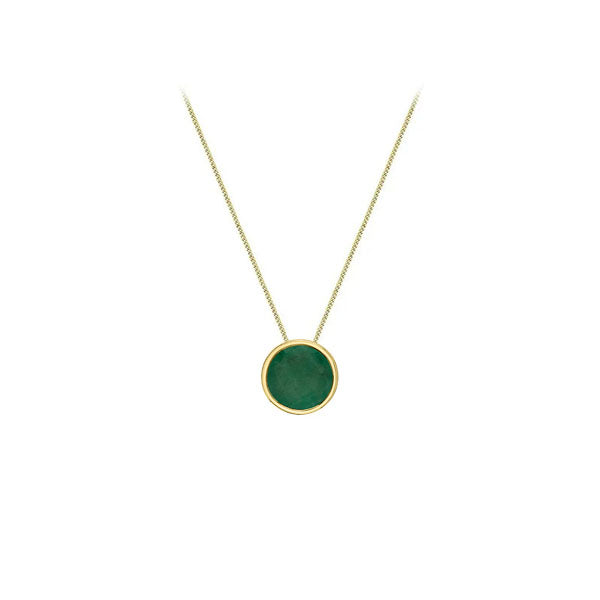 Genuine Emerald Bezel Pendant (39589)