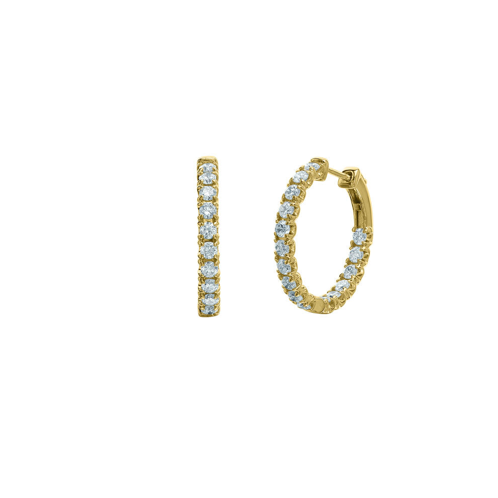 Diamond Inside-Outside Hoop Earrings - LG 1.00ct (39640)