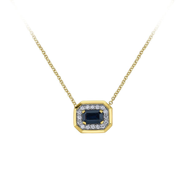 Genuine Sapphire and Diamond Necklace (39863)