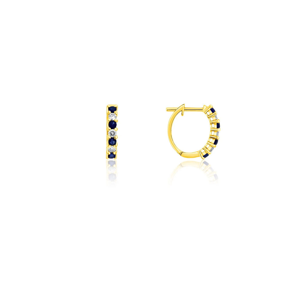 Genuine Sapphire and Diamond Hoop Earrings (39999)