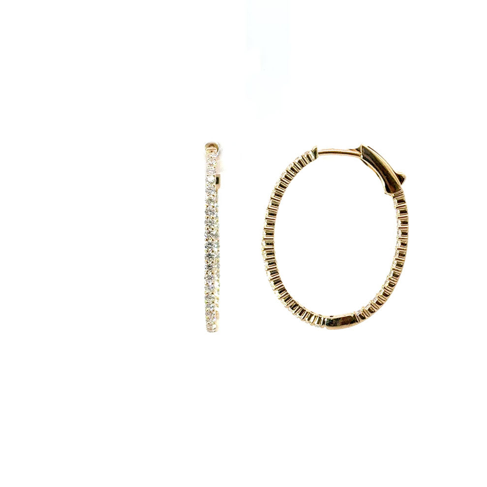 Diamond Oval Hoops - LG 1.00ct (40246)