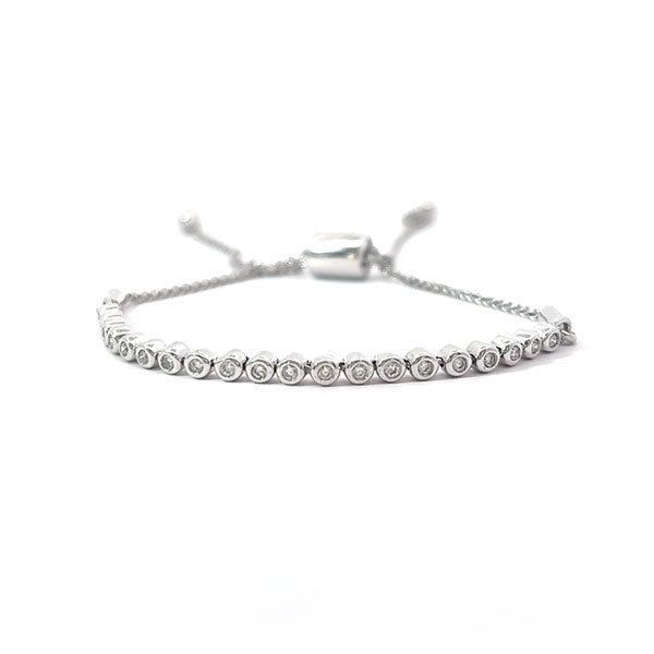 Diamond Sterling Silver Bezel Bracelet .31ct (40260)