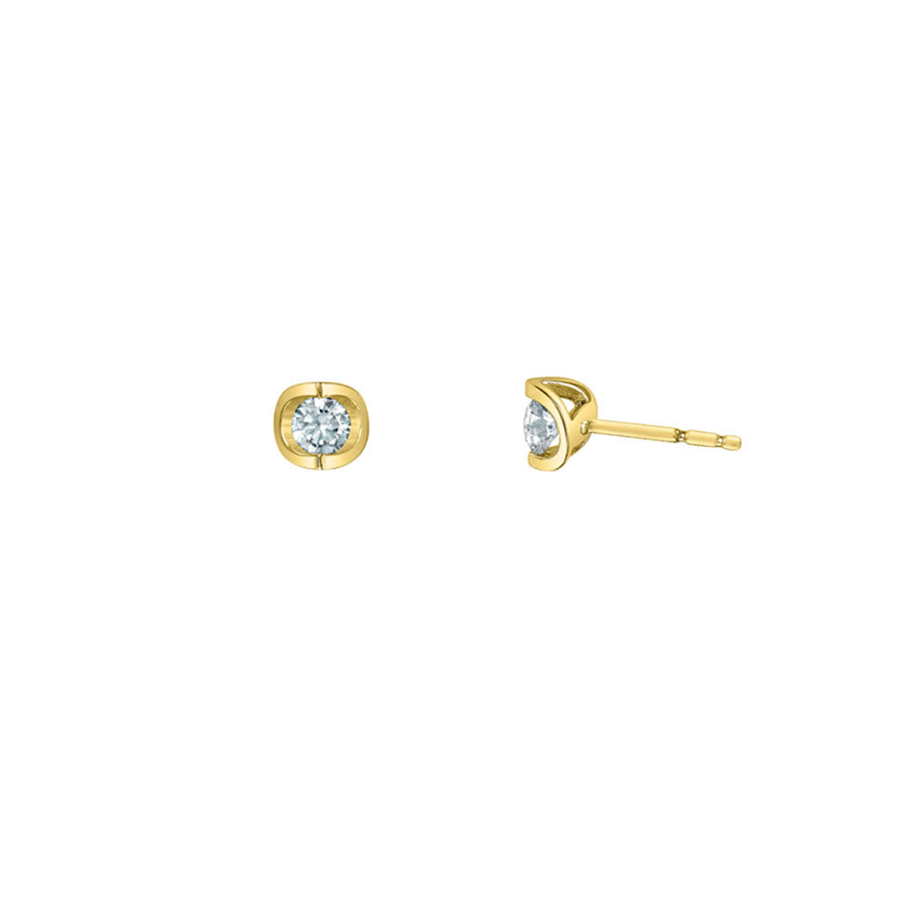 Diamond Moon Stud Earrings - LG .40ct (40288)