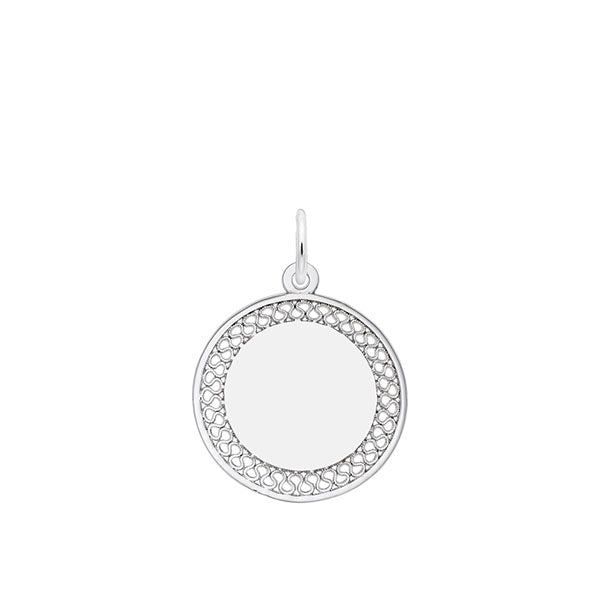 Sterling Silver Filagree Disc Pendant (40629)
