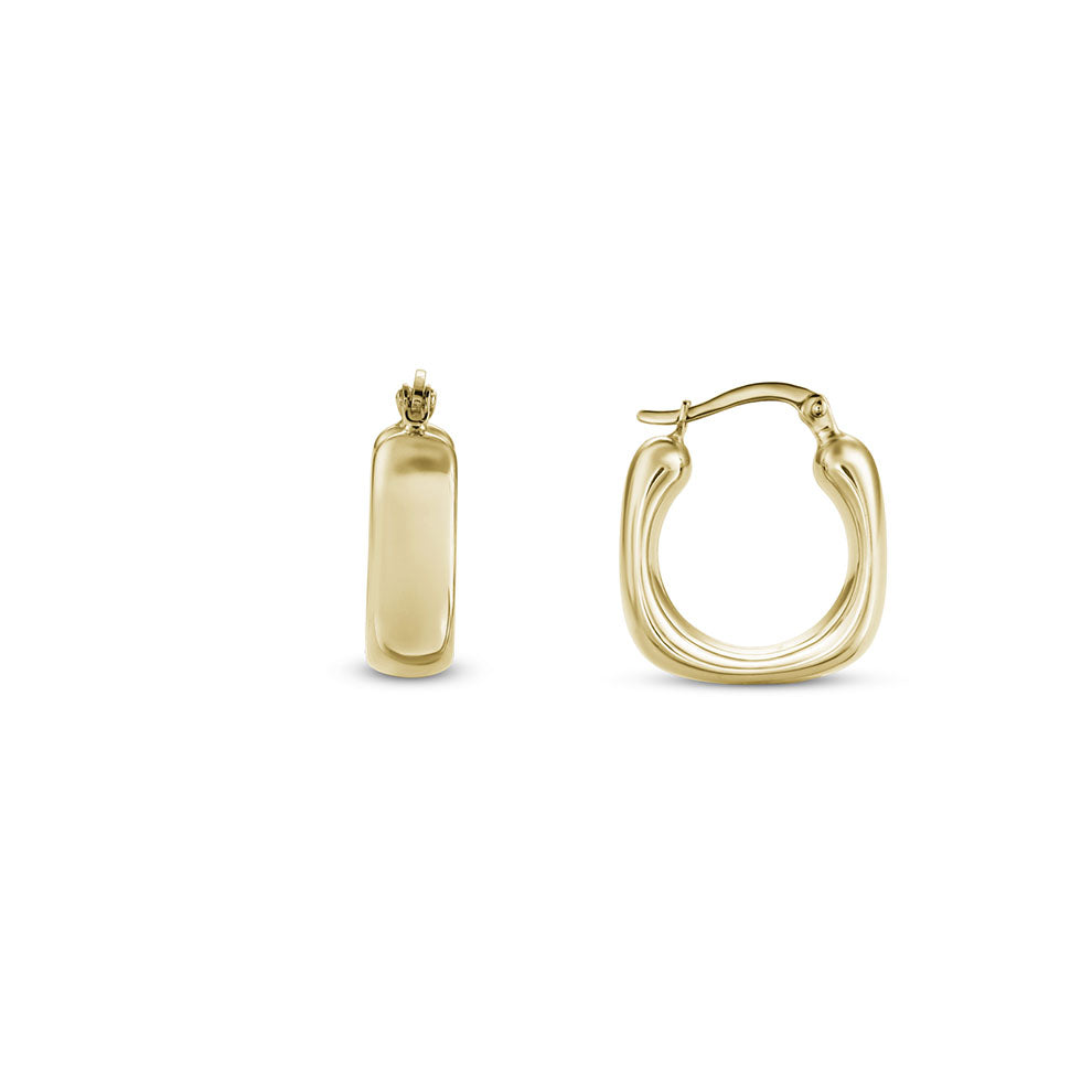 Gold Squared Hoop Earrings (40922)