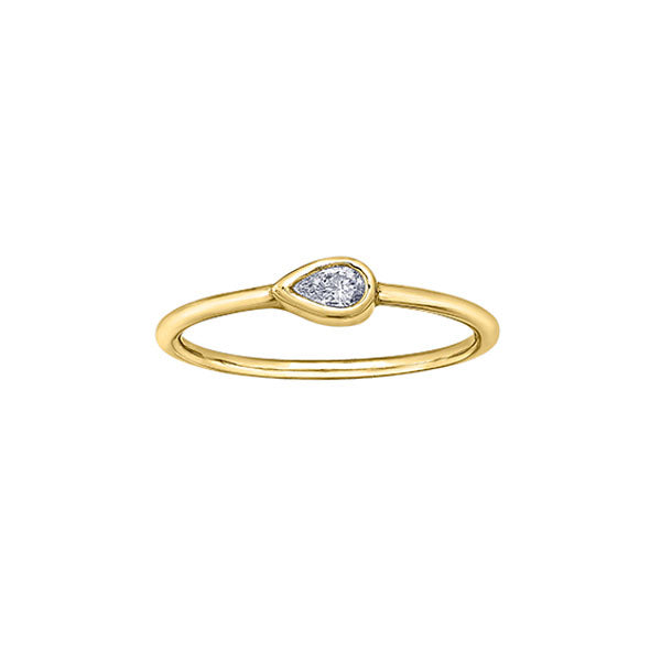 Diamond Pear Cut Solitaire Band .10ct (41072)