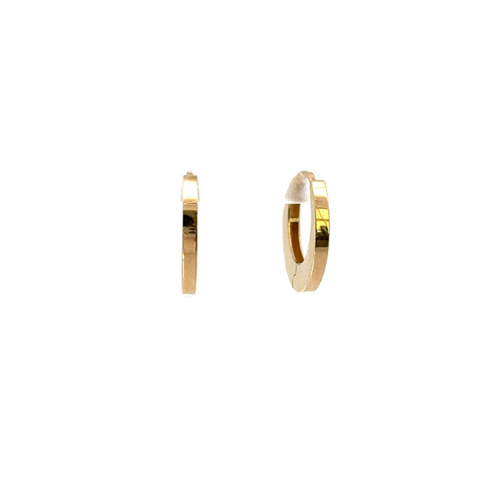 Gold Wide-Side Huggie Earrings 14.5mm (39760)