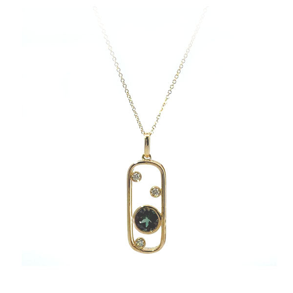 Lab Grown Alexandrite and Diamond Pendant (39859)